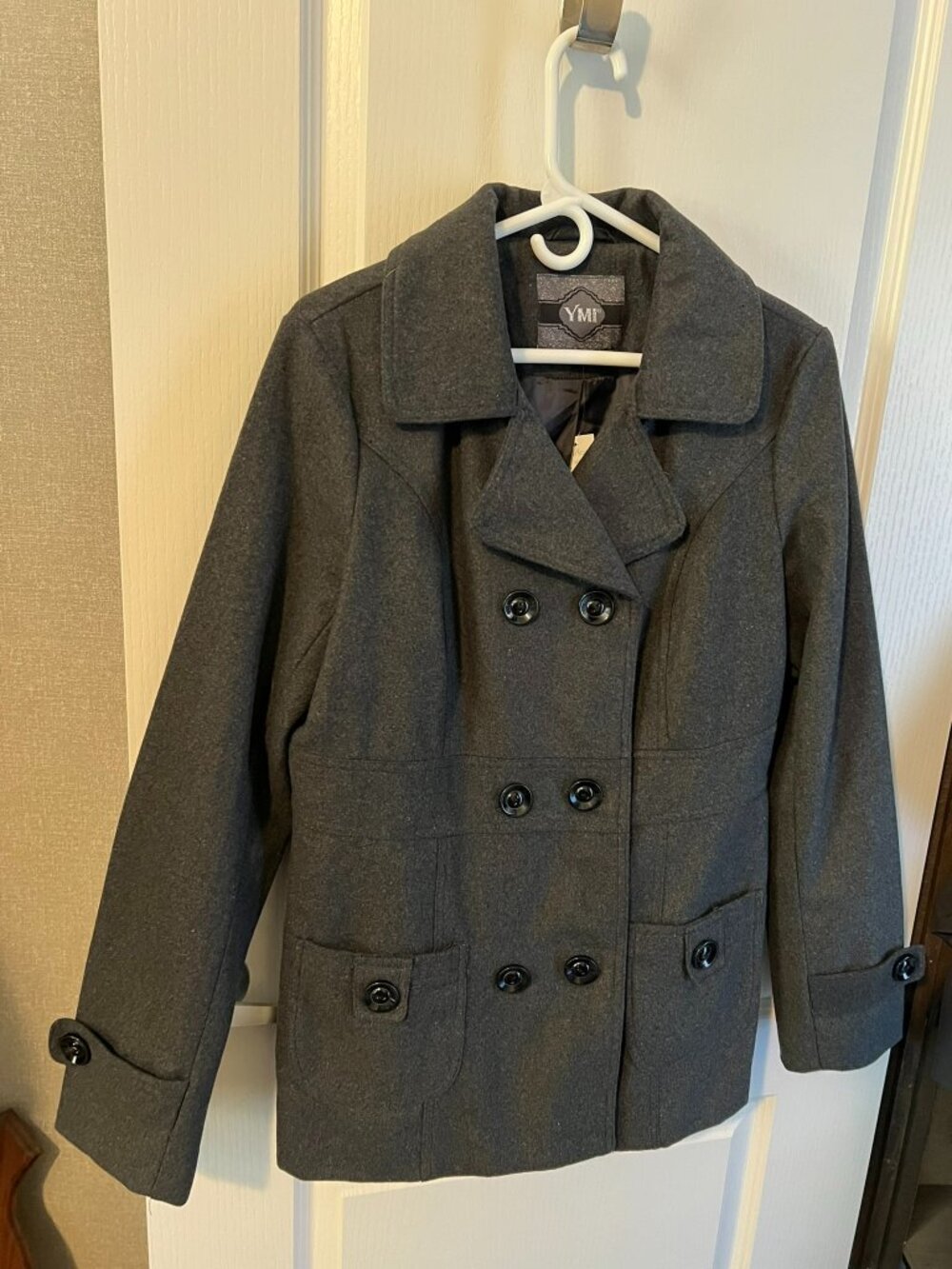 NWT Maurice's YMI Brand Charcoal Pea Coat